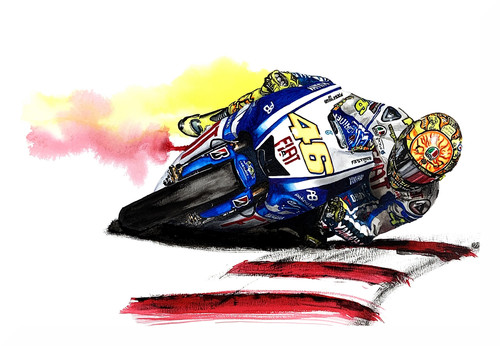 Acquerello valentino rossi - acquerello, "on