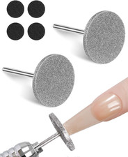 Punte per Fresa per Unghie,2 Pezzi, Disco Abrasivo per Manicure Con 4 Levigatric