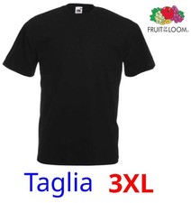 T-Shirt Fruit of the Loom- Maglietta nera , 100% cotone taglia 3XL taglie forti