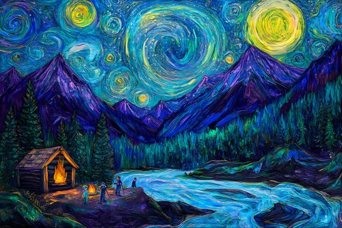 Pop art notte stellata - pop,