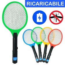 Racchetta Ricaricabile Fulmina Zanzare Insetti Mosche Elettrico Casa Campeggio