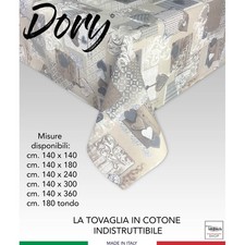 TOVAGLIA DORY tirolese CUORE MARGOT BEIGE in cotone