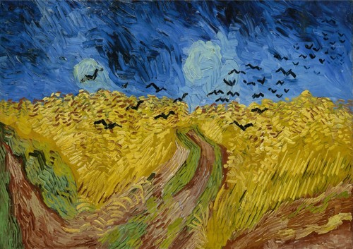 Wheat field with crows - field, by