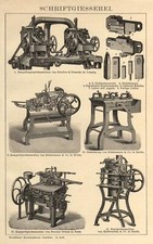 STAMPA Antica 1897 = CARATTERI TIPOGRAFICI Macchinari = Tipografia = Old  Print