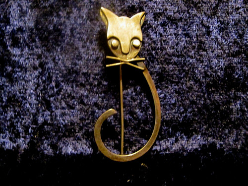 Spilla gatto vintage - , firmata