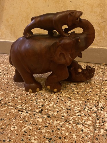 Statua elefante legno - statua,