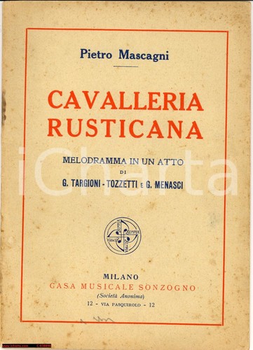 1910 pietro mascagni - 1910, ca