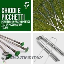 Kit Picchetti/Chiodi Zincati fissaggio prato tenda reti teli pacciamatura lun...