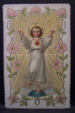 Sacro Cuore di Gesù Bambino – Cromolitografia su Canivet fine '800 - I066