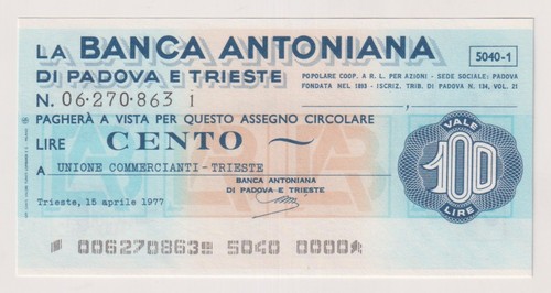 Miniassegni banca antoniana - miniassegni,
