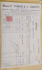 " MOLINO F. TOMASI  & C. "  MULINO _TRENTO 1922 _ FATTURA VENDITA  FARINA FRANTA
