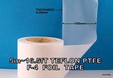  5 m ~ 16,5 piedi TEFLON PTFE F-4 PELLICOLA FOGLIO NASTRO 0,08 mm X 100 mm URSS MILITARE RARO