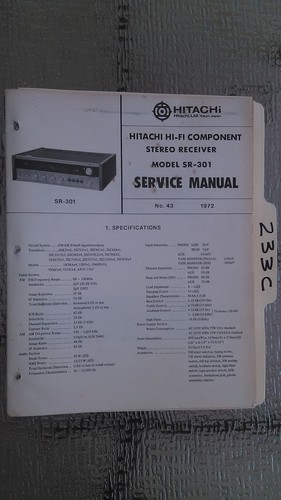 Hitachi 301 manuale di - hitachi, sr-301