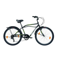 BICI BICICLETTA 26" CRUISER 6 VELOCITA' NERO OPACO CITY BIKE