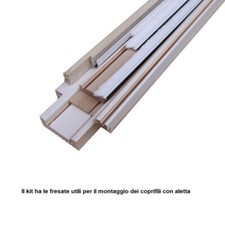 Kit stipite piatto rivestito bianco per porte scorrevoli 1 anta cm 10,8