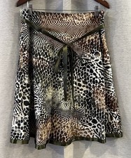 Gonna vintage Y2K ZASHI stampa animalier con cintura taglia media