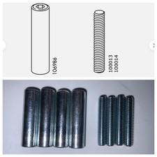 4 perni filettati manicotto