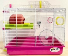 GABBIA PER CRICETO RODITORI USATA FERPLAST ROSA 46x29,5x37,5h PICCOLI ANIMALI