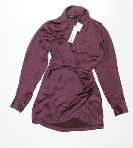 Abito camicia donna zara - zara, viola