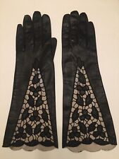 VTG 12" LONG BLACK KID LEATHER