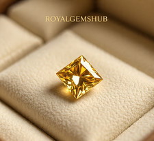 100% naturale certificato taglio principessa ~ diamante colore giallo 3 ct...