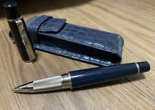 BREITLING Novità Penna a sfera tipo tappo metallo nero con custodia in pelle Vintage F/S