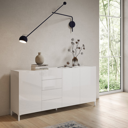 Madia legno bianco lucido - bianco,