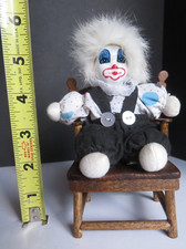 VINTAGE 5" Arlecchino Clown Sandbag *VIDEO* Porcellana Testa Hvy Sandbag Peluche Bambola