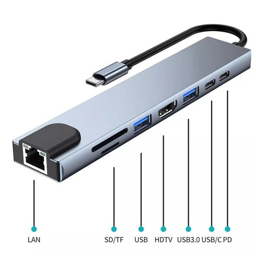 Hub usb 1 - hub, 8-in-1