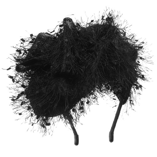 Veletta nera cerchietto fiori - nera,