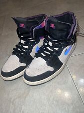scarpe jordan 4 nere con cromature, usate, senza scatola taglia 45