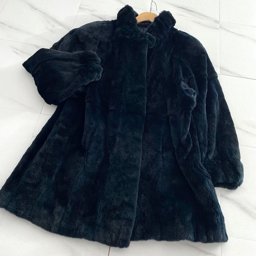 Cappotto lungo visone navy