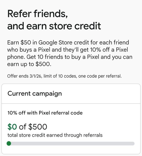 Google store referral - google, $50