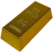 Finto Fac Simile Lingotto di Oro puro da 200g con retro Calamita + Pacco Regalo