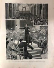 rara stampa illustrazione disegno d'epoca 1899 pagina intera Milano S. Ambrogio