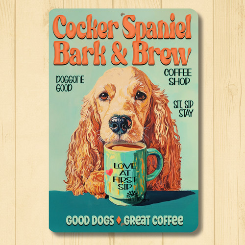 Cocker spaniel coffee bar - coffee, sign