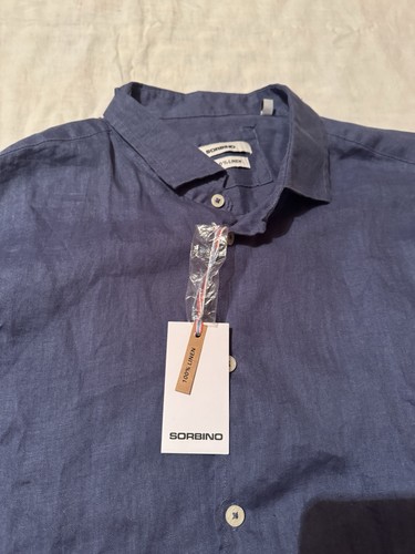 Camicia lino blu xl - lino,
