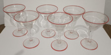Bicchieri vetro bordi rossi