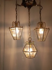 TRIS Lampadari vintage lanterna Fontanarte? 70's TRIS Chandelier  3 lustres