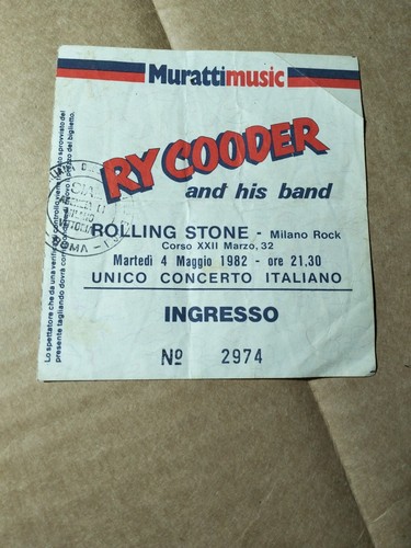 Biglietto concerto cooder - biglietto,