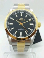 OROLOGIO UOMO LORENZ BICOLORE CASSA E BRACCIALE ACCIAIO E ORO PVD,QUADRANTE NERO
