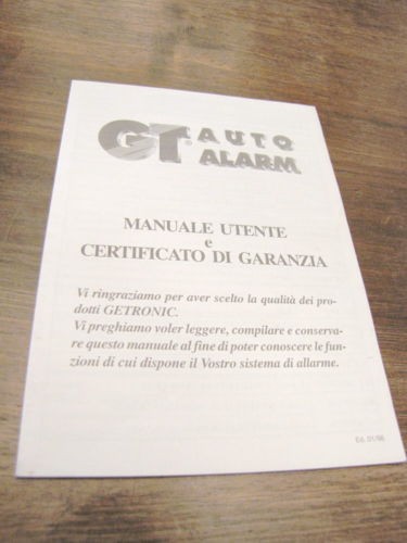 Manuale guida auto alarm - gt,