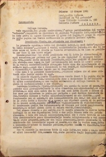 Lettera dattiloscritta - lettera,