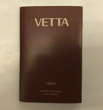 Libretto Istruzioni Orologio VETTA CRONO - Cal. Vedi Foto