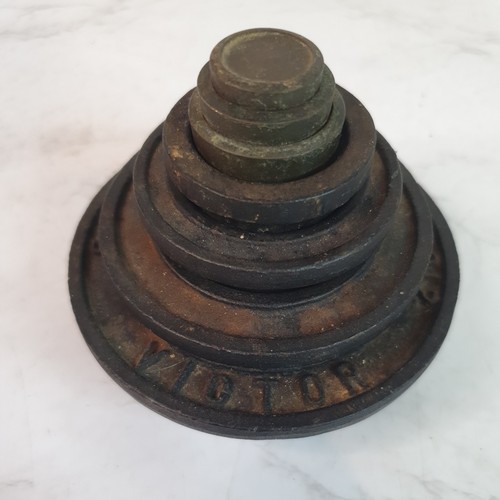 Vtg victor cast iron - cast, brass