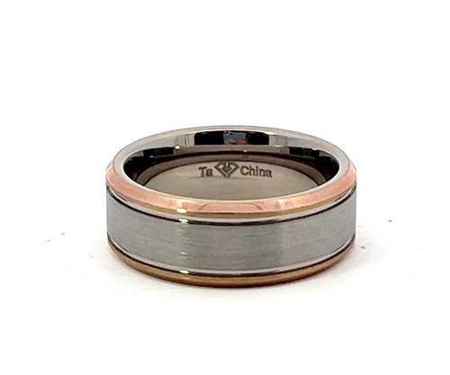 8mm tungsteno bicolore - tungsteno, doppio