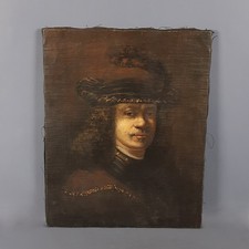 Antico Dipinto Olio su Tela