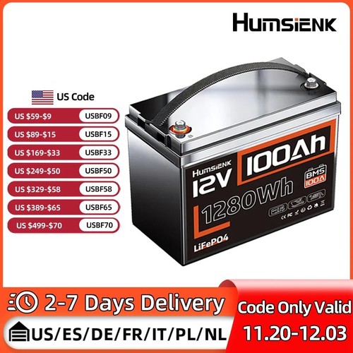 Batteria humsienk 12v 100ah - batteria,