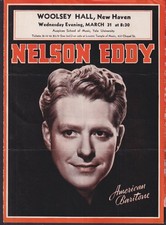 Folder Nalson Eddy American Baritone Woolsey Hall New Haven c 1940