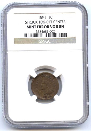 1891 indian cent srtuck - 1891, (1c)